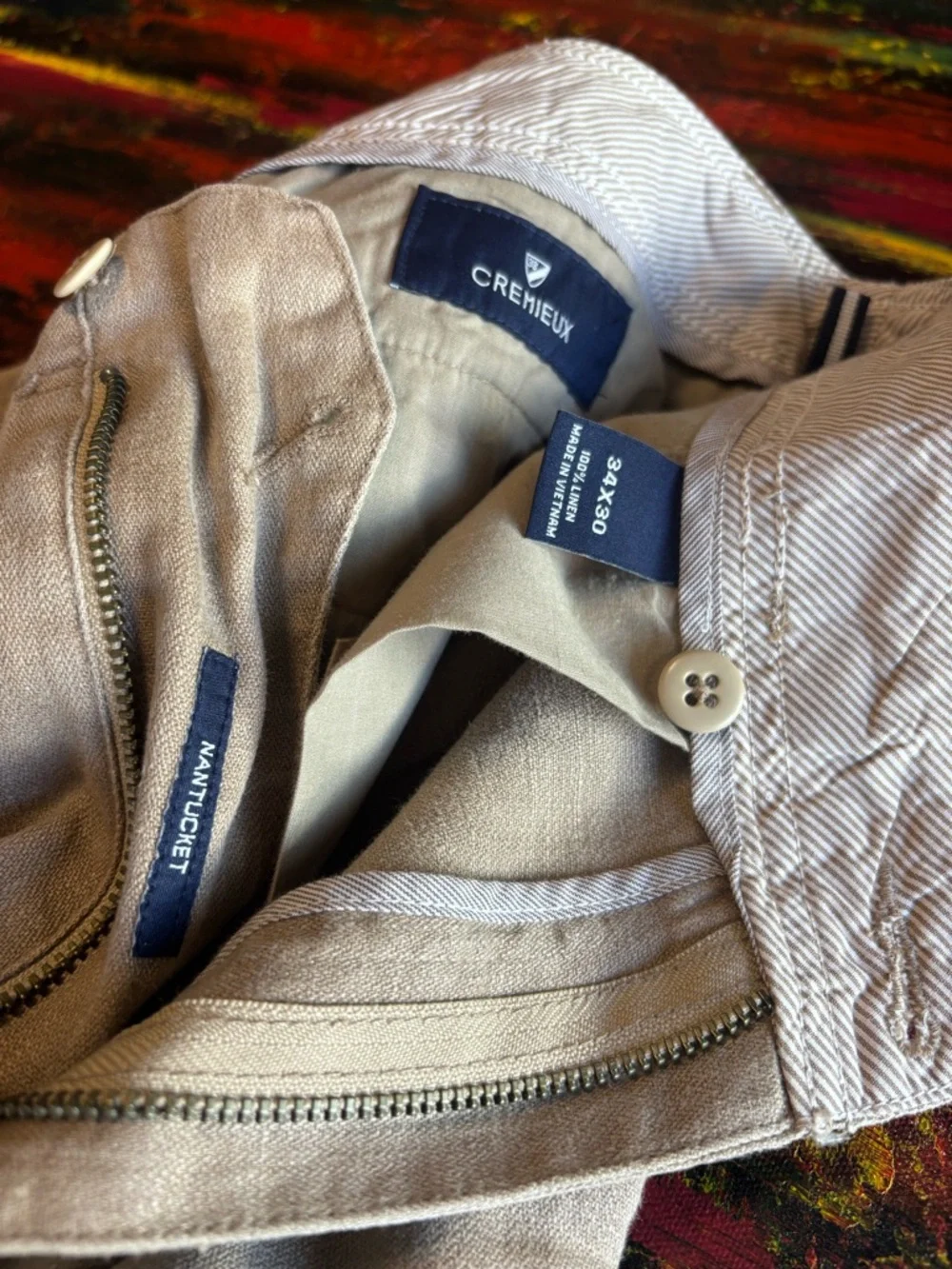Daniel Cremieux Beige Linen Chinos